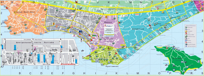 Карта районов Паттайи
